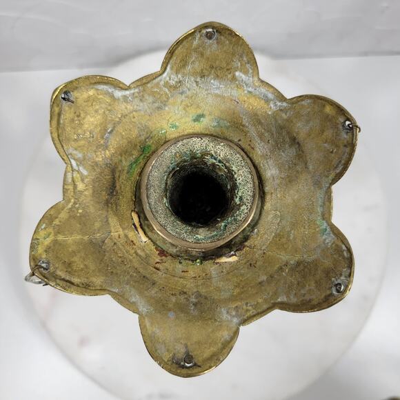 Antique Brass Candlesticks 11" Gold Candle Holder Crystal Prisms Ornate Art Deco - Picture 15 of 16